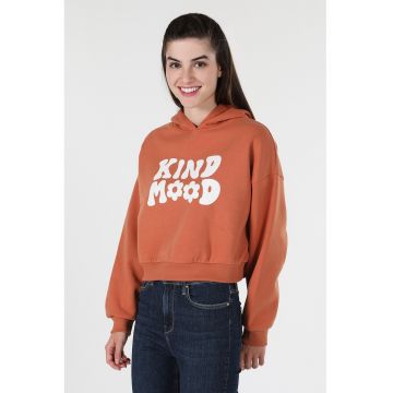Hanorac lejer cu text - Portocaliu stins