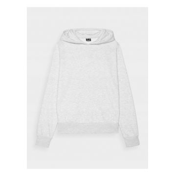 Hanorac  pentru femei - gri - fara fermoar - cu gluga - bumbac/poliester