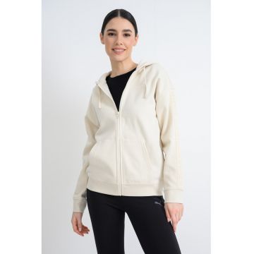 Hanorac relaxed-fit cu captuseala calduroasa si fermoar Essentials Tape