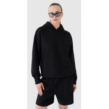 Hanorac unisex  negru - oversize - din bumbac - pentru primavara-vara - fara fermoar