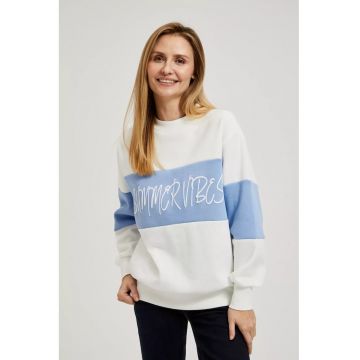 Pulover alb cu inscriptie