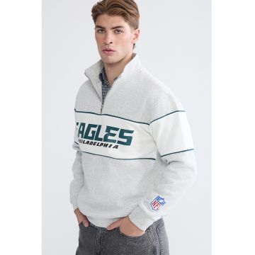 Bluza de trenin cu imprimeu Philadelphia Eagles - Gri deschis/Alb murdar