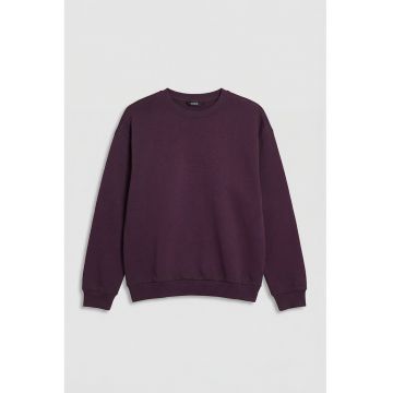 Bluza de trening cu decolteu rotund - Violet tyrian