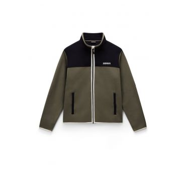 Bluza de trening cu fermoar T-Dergana - Verde masliniu inchis