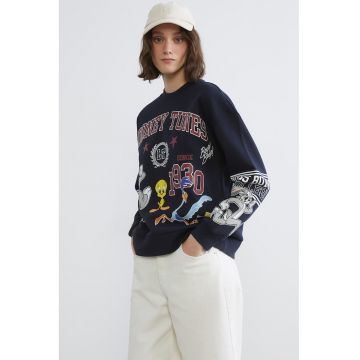 Bluza de trening cu imprimeu desene animate - Visiniu/Galben/Bleumarin