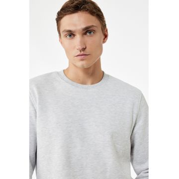 Bluza de trening din amestec de bumbac - Gri deschis melange