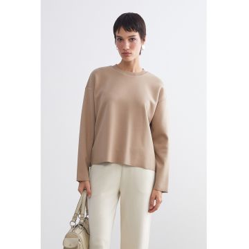 Bluza de trening din amestec de bumbac - Maro deschis