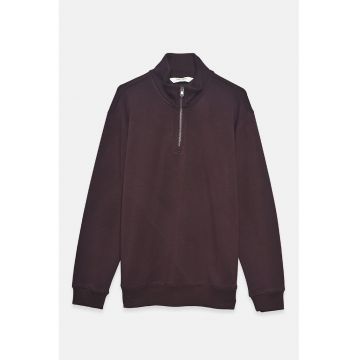 Bluza de trening din amestec de modal cu fenta cu fermoar