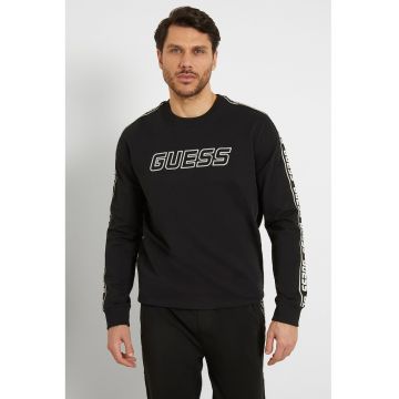 Bluza de trening din bumbac cu segmente logo - Negru