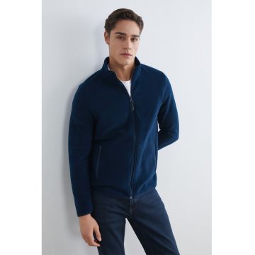 Bluza de trening din material fleece cu buzunare cu fermoar