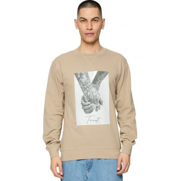 Bluza de trening unisex cu imprimeu foto - Maro nisip