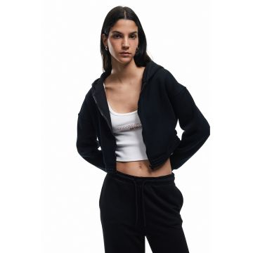 Hanorac crop din amestec de bumbac