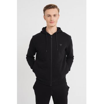 Hanorac cu fermoar. pentru fitness - Negru