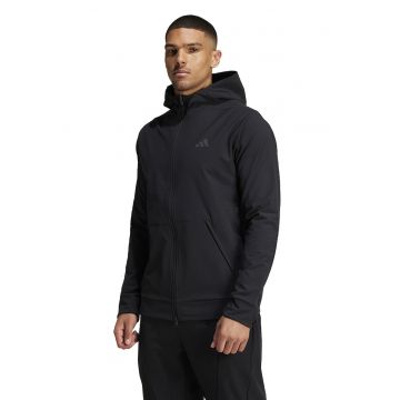 Hanorac cu fermoar si buzunare pentru antrenament - Negru