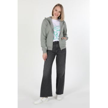 Hanorac cu fermoar si model uni