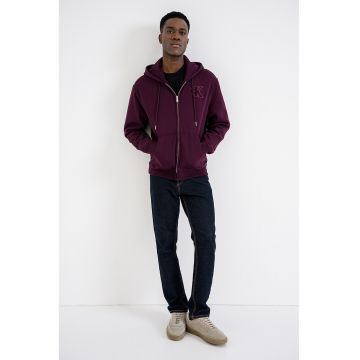 Hanorac cu logo brodat si fermoar - Violet tyrian