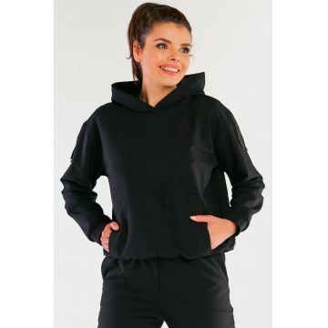 Hanorac dama -  Bumbac/Elastan - Negru