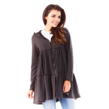 Hanorac dama  bumbac gri Grafit