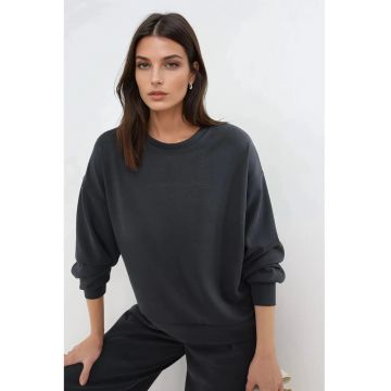 Hanorac dama -  croiala lejera - gri carbune - modal