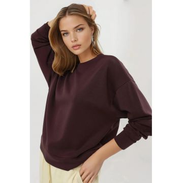 Hanorac dama -  croiala relaxata - rosu visiniu - modal