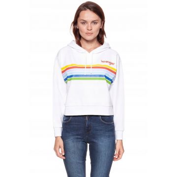 Hanorac dama -  CROPPED HOODY - alb -