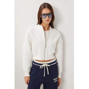 Hanorac dama - Happiness Istanbul - scurt - slim fit - alb - textil