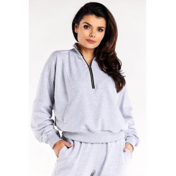 Hanorac dama M316 -  Bumbac/Elastan - Gri