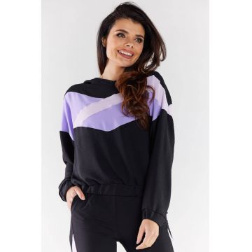 Hanorac dama -  Poliester/Elastan - Negru/Violet