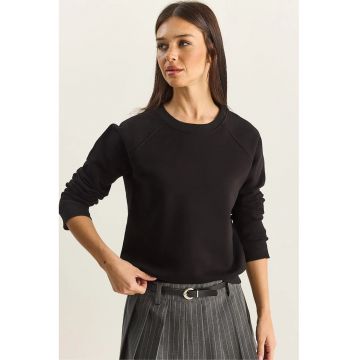 Hanorac dama -  tricotat - negru - textil