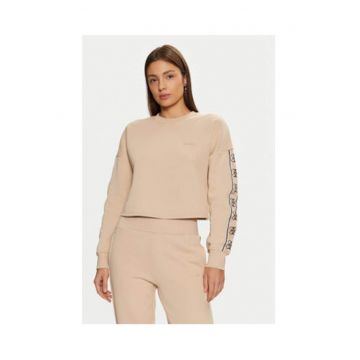 Hanorac din amestec de bumbac cu banda logo laterala