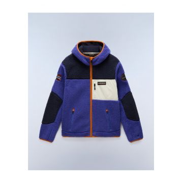 Hanorac din material teddy cu buzunare oblice -