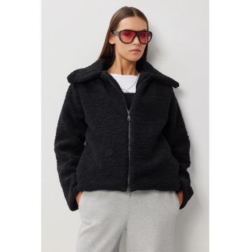 Hanorac Femei - Happiness Istanbul - guler polo - fermoar - negru - textil