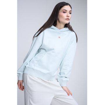 Hanorac lejer cu buzunar kangaroo - Verde pal