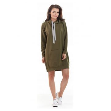 Hanorac lung dama -  Bumbac/Poliester/Elastan - Kaki