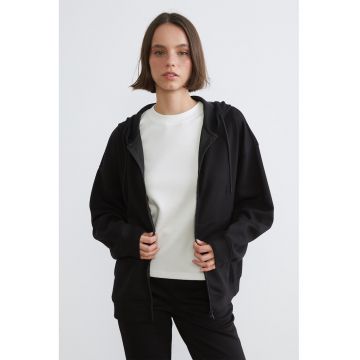 Hanorac uni cu fermoar - Negru