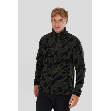 Bluza cu fermoar pentru trekking Nestor II - Negru/Kaki pal