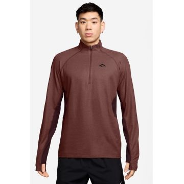 Bluza cu fermoar scurt pentru alergare pe teren accidentat - Maro