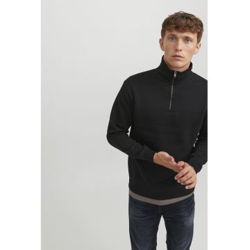 Bluza de trening cu fenta cu fermoar - Negru