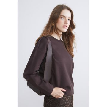 Bluza de trening din amestec de bumbac - Maro inchis