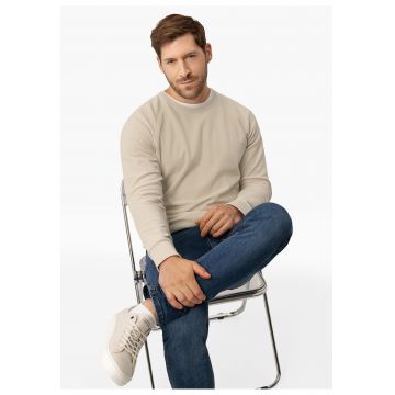 Bluza de trening din bumbac cu textura -  B-Lion - crem - Crem