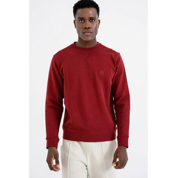 Bluza de trening relaxed fit cu decolteu la baza gatului Westart - Visiniu/Maro cognac