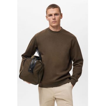 Bluza uni de trening cu decolteu la baza gatului - Verde masliniu