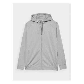 Hanorac Antrenament Barbati  Gri - Cu Fermoar si Gluga Reglabila - Material Sintetic Durabil - Tehnologie 4FDry - Marime XXL - Sezon AW24