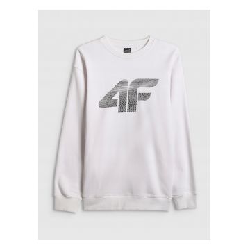 Hanorac barbati  alb - french terry - croiala regulata - bumbac