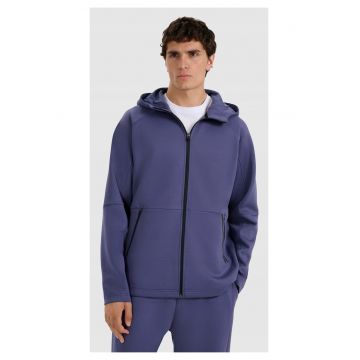 Hanorac barbati  model cu fermoar - gri - tesatura moale - croiala regular - bumbac