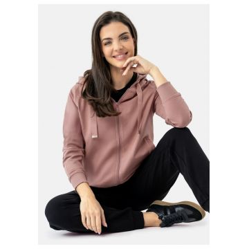 Hanorac clasic pentru femei - cu fermoar -  B-Jokos - roz - Roz