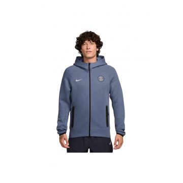 Hanorac cu buzunare si fermoar - pentru fotbal Paris Saint-Germain Tech - Albastru