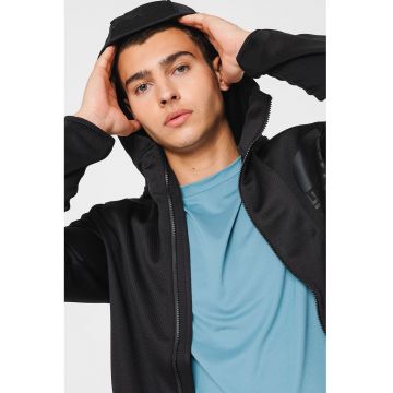 Hanorac cu fermoar pentru drumetii Merak - Negru melange