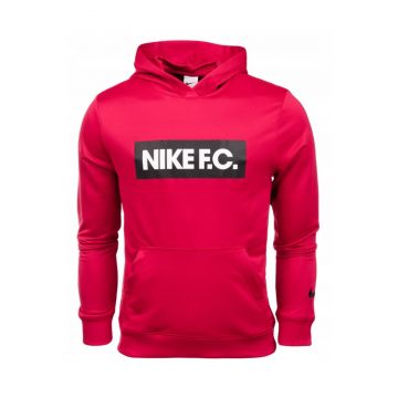 Hanorac cu imprimeu logo cauciucat si tehnologie Dri-Fit pentru fotbal Nike F.C. - Rosu