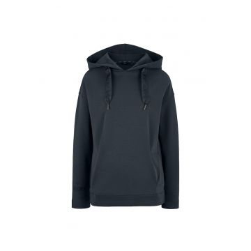 Hanorac cu maneci cazute si logo discret - Albastru ultramarin